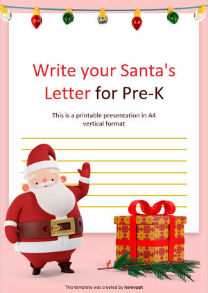 Pre-K를 위한 산타의 편지 쓰기