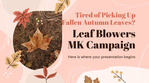 Vous en avez assez de ramasser les feuilles d'automne tombées ? Campagne souffleurs de feuilles MK