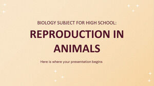 Matière de biologie pour le lycée : Reproduction chez les animaux