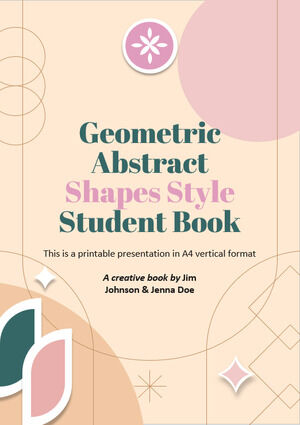 Livre d'étudiant de style formes abstraites géométriques