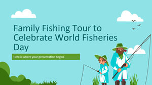 庆祝世界渔业日的家庭钓鱼之旅