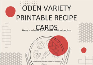 Oden Variety Rezeptkarten zum Ausdrucken