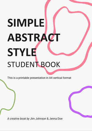 Libro de estudiante de estilo abstracto simple