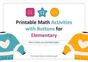Activités mathématiques imprimables avec des boutons pour le primaire