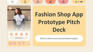 Prototipo di pitch deck dell'app Fashion Shop