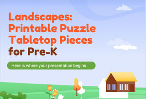 Landscapes: Pre-K 向けの印刷可能なテーブルトップ パズルのピース