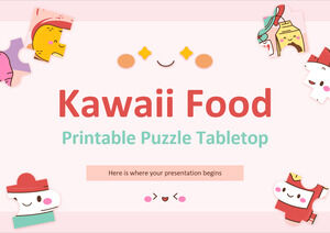 Table de puzzle imprimable de nourriture de Kawaii