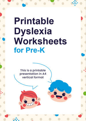 Hojas de trabajo imprimibles de dislexia para Pre-K