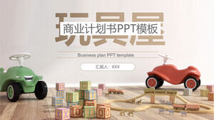 Plano de Negócios Dourado para Modelo de PPT de Projeto de Brinquedos Infantis