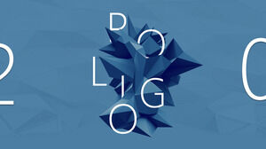 ダイナミックブルー3Dソリッドポリゴン背景PPTテンプレートのダウンロード