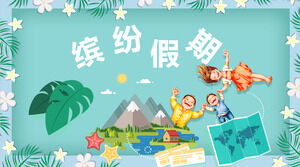 Green Cartoon Wind Colorful Summer Life PPT Template Download