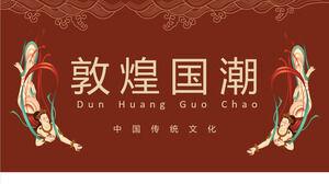 Retro atmosfera China-Chic stylu Dunhuang szablon PPT do pobrania