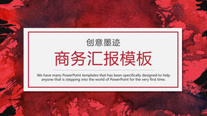 Download gratuito del modello PPT per la relazione aziendale con sfondo di inchiostro rosso