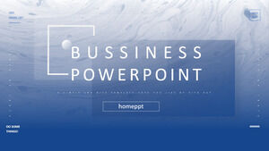 Template PPT untuk laporan bisnis dengan tinta biru sederhana dan latar belakang pigmen