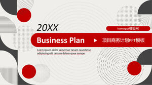 Modelo PPT de Plano de Negócios de Plano de Negócios de Geometria de Círculo de Personalidade Criativa Vermelho e Preto