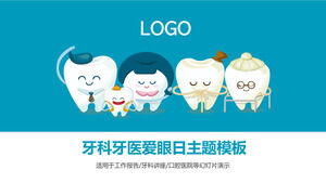 Download the PPT template for the dentist's love tooth day with a cartoon tooth background