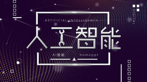 AI AI Theme PPT Template Download for Virtual Dot Matrix Graphics