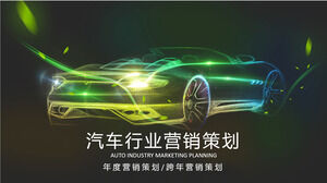 Green Light Car Modeling Background Car Sales Planning PPT Template