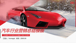 PPT template for car sales summary with red supercar background