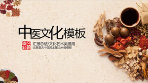 Modèle PPT de thème de la culture de la médecine traditionnelle chinoise pour le contexte de la médecine traditionnelle chinoise