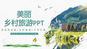 Free download of PPT template for green and beautiful rural tourism