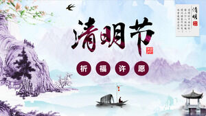 Pobierz szablon PPT do planu planowania imprezy Qingming Festival z tuszem i wodą w tlePobierz szablon PPT do planu planowania imprezy Qingming Festival z tuszem i wodą w tle