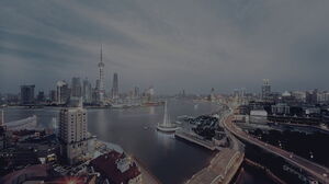 Fünf PPT-Hintergrundbilder entwickelter Stadtarchitektur