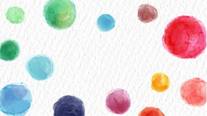 Empat warna cat air dot gambar latar belakang PPT