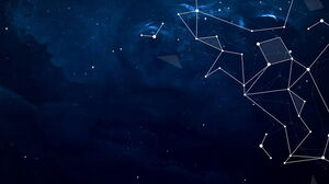 Blue starry sky, white dotted lines, PPT background image