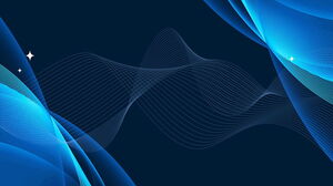 Five blue abstract curve PPT background images