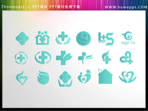 Tre serie di materiali per icone PPT a tema medico vettoriale