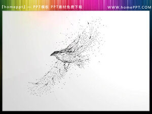 Черная частица летящей птицы PPT материальное изображение