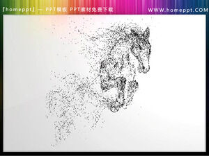 Faça o download de sete materiais PPT de cavalo de partículas negras