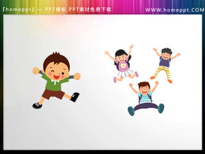 Загрузите два набора материалов PPT с мультяшными прыжками для детей.