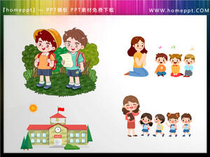 Download four cartoon PPT materials for preschool teachers and children's kindergartens