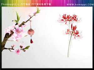 Download four sets of exquisite watercolor flower branches PPT materials
