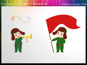 Descargue siete materiales PPT con temas de dibujos animados para aprender Lei Feng