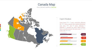 Materiales de PPT del mapa canadiense
