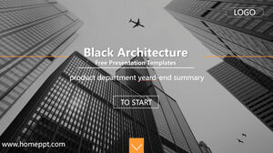 قالب Powerpoint مجاني للهندسة المعمارية السوداء