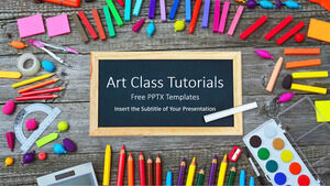 Бесплатный шаблон Powerpoint для учебных пособий по художественным классам