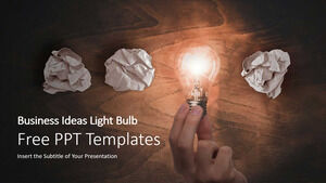 Kostenlose Powerpoint-Vorlage für Geschäftsideen Glühbirnen