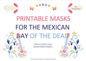 หน้ากากที่พิมพ์ได้สำหรับวันแห่งความตายของชาวเม็กซิกันสำหรับประถมศึกษา