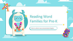 Reading Word Families for Pre-K