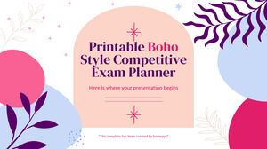Printable Boho Style Competetive Exam Planner