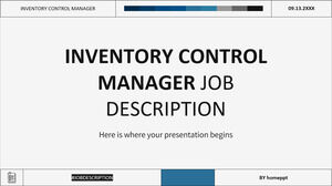 Inventory Control Manager Job Description