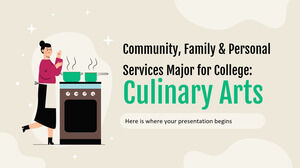 تخصص خدمات المجتمع والأسرة والشخصية للكلية: فنون الطهي
