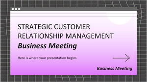 Деловая встреча по стратегическому управлению взаимоотношениями с клиентами