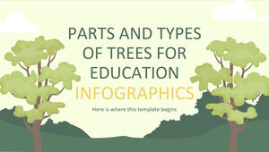 用于教育信息图表的树木的部分和类型