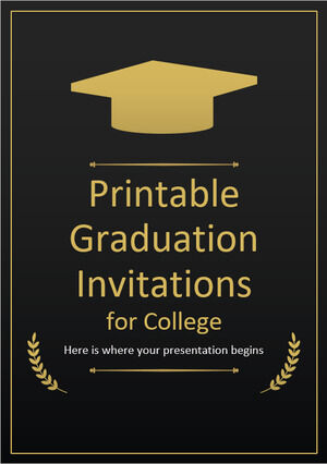 Invitations imprimables à l'obtention du diplôme pour l'université