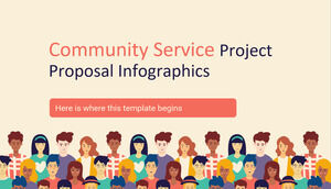Infográficos de proposta de projeto de serviço comunitário